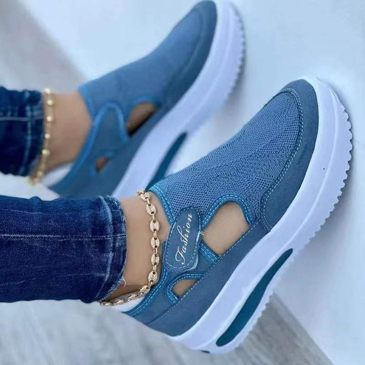 Women's Casual Low Wedge Breathable Non-Slip Comfort Sport Sneakers