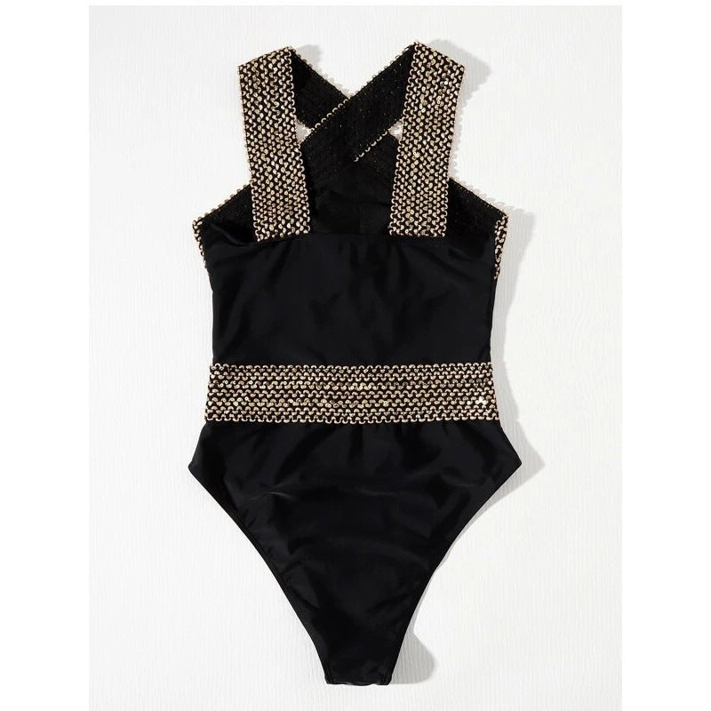One Piece Solid Color Swimsuit Bikini