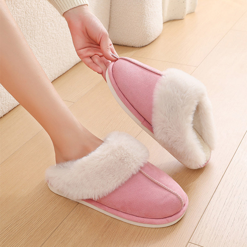Winter Warm Plush Home Fur Slippers Women/Couple Soft lined