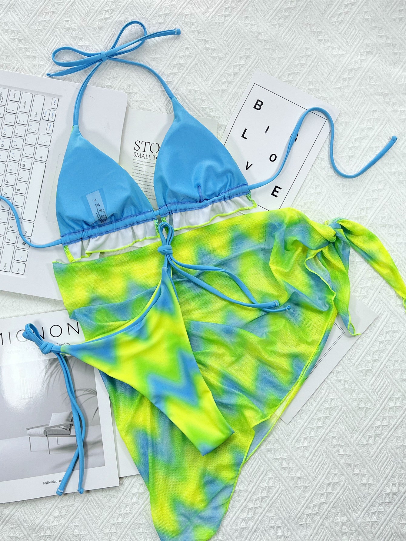 Women's Tie Dyed Outer Single Swimsuit Bikini