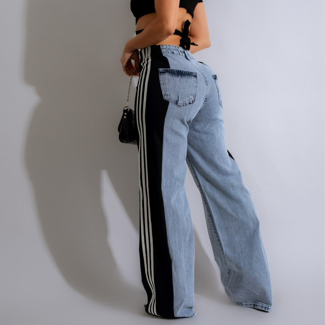 2025 Fashion Casual High Waist Elastic Straight Leg Streetwear Trousers