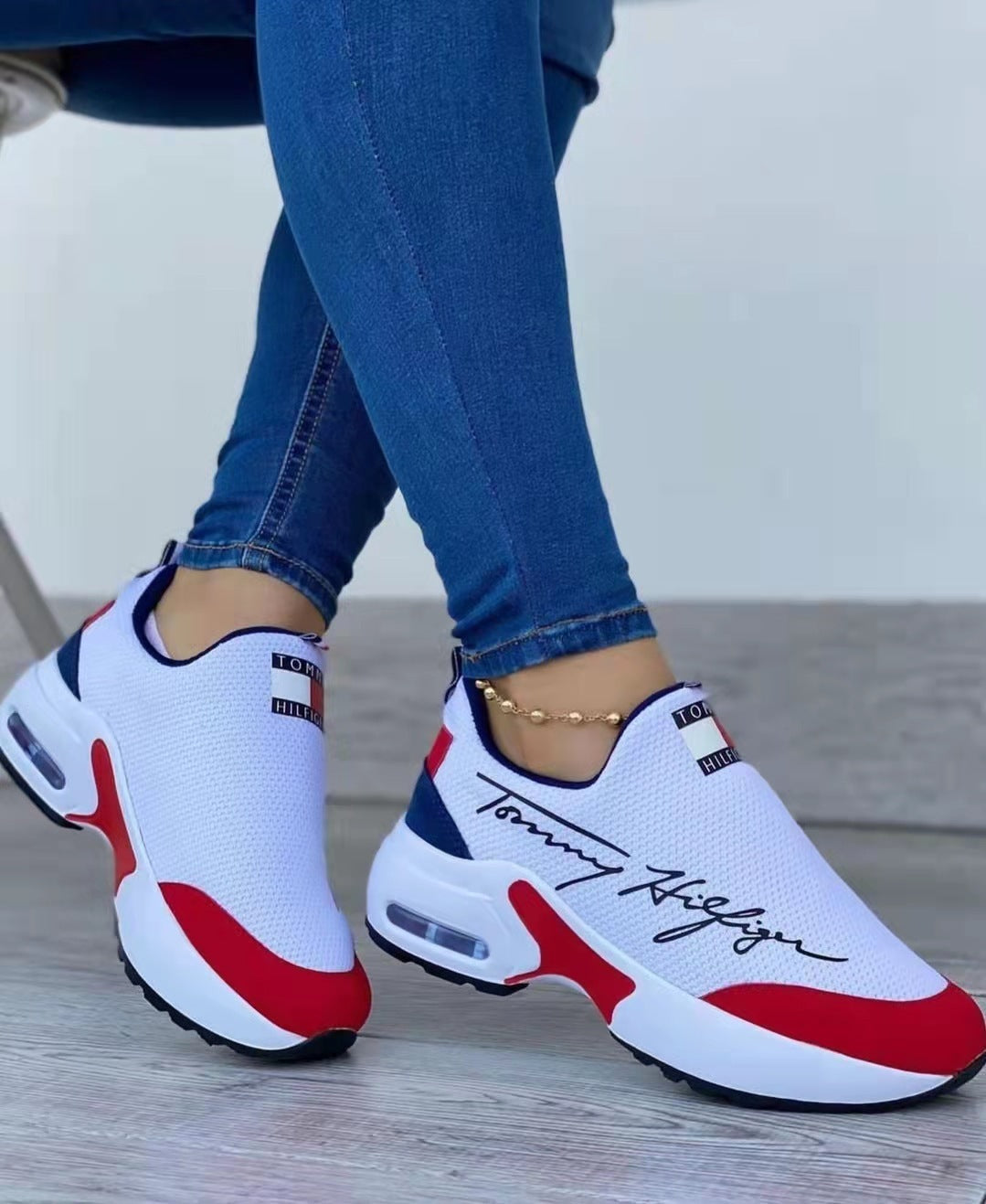 Air Cushion Lazy Dad Slip-on Sneakers For Women