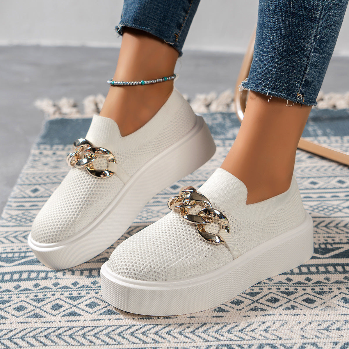 Women Chain Breathable Mesh Shoes
