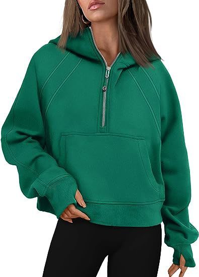Zipper Hoodie Loose Sport Top Long Sleeve Pullover