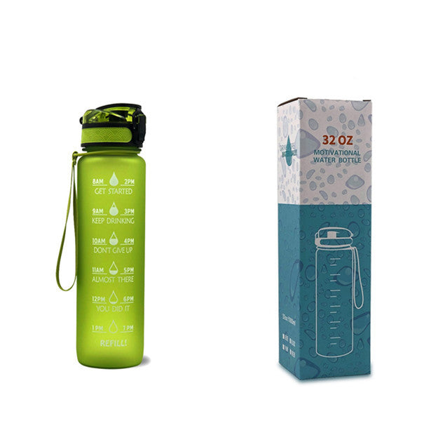 Sports Fitness 1L Tritan Water Bottle With Motivational Time Marker