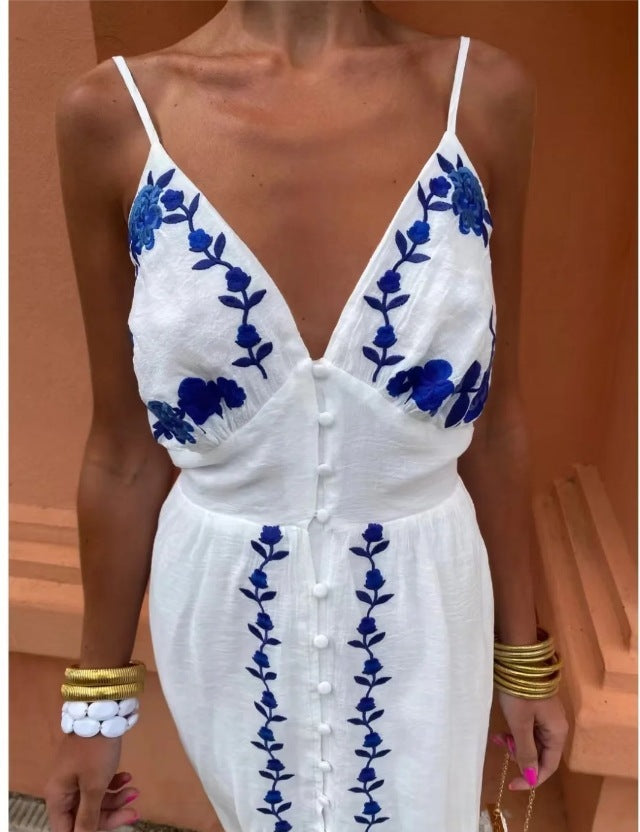 Women's Embroidered Slip Top Dress