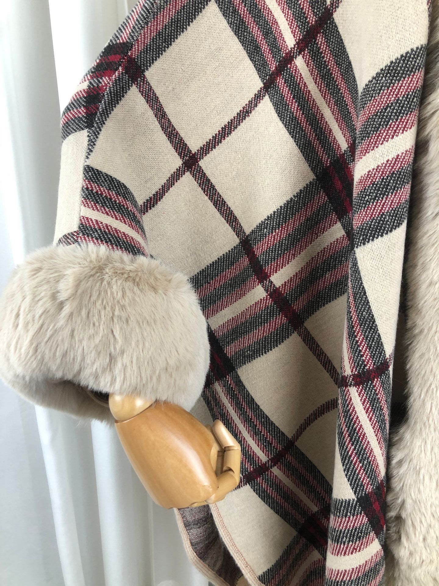 Fringe Cardigan Plaid Shawl Sweater Dress