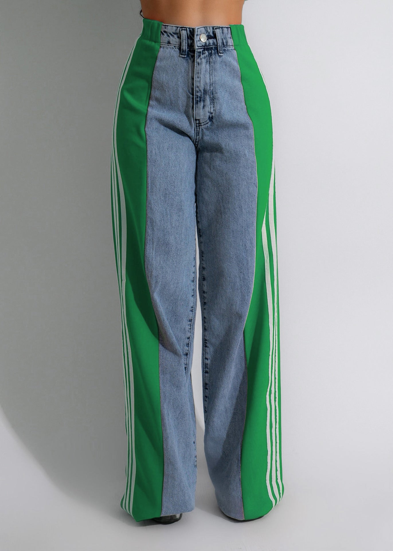 2025 Fashion Casual High Waist Elastic Straight Leg Streetwear Trousers