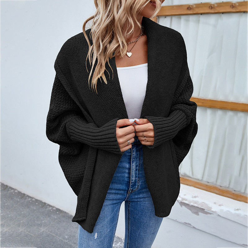 Loose Knitted Large Lapel Cardigan Autumn And Winter Fashion Sweater For Women