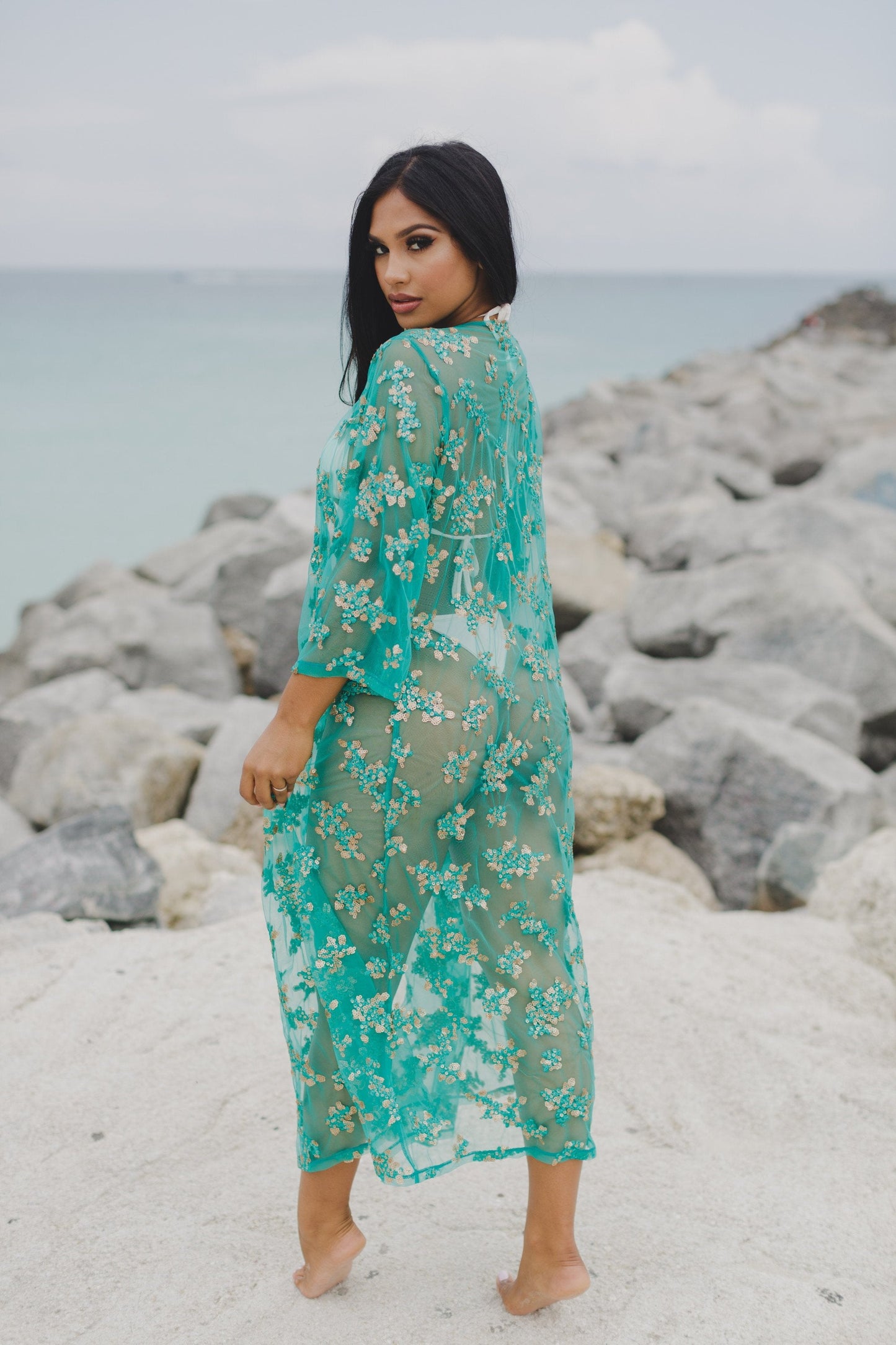 Sardinia Hand - Embroidered Beachwear Cover - up - 16th Avenue