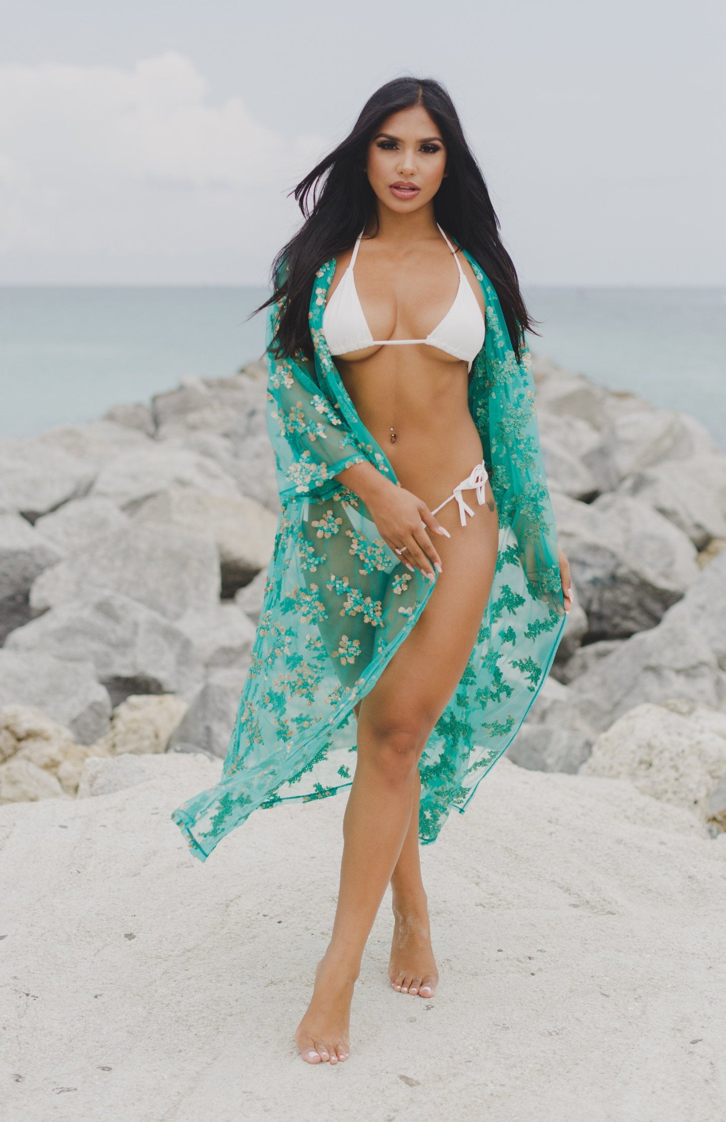 Sardinia Hand - Embroidered Beachwear Cover - up - 16th Avenue