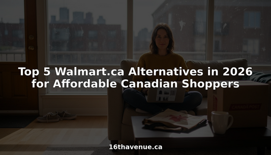 Canadian woman shopping online at home