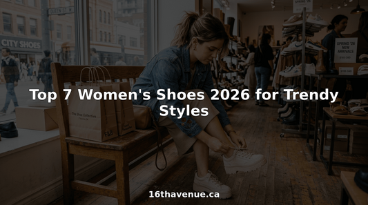 Woman trying trendy women's shoes in boutique