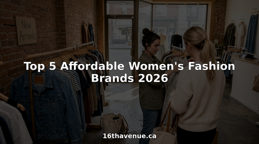 Two women browsing racks at urban fashion store