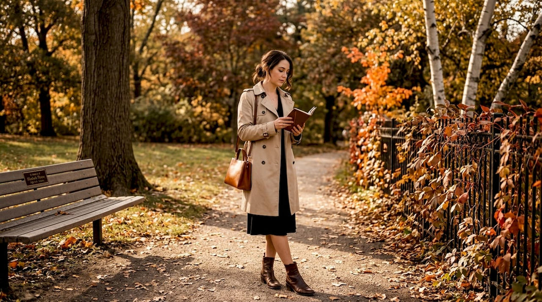 Elegant woman on city street corner