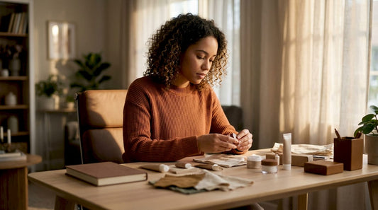 Woman checking cruelty-free beauty products
