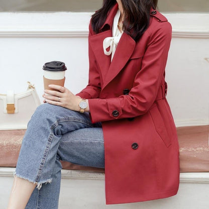 Ladies New Double Breasted Short Coat - 16th Avenue