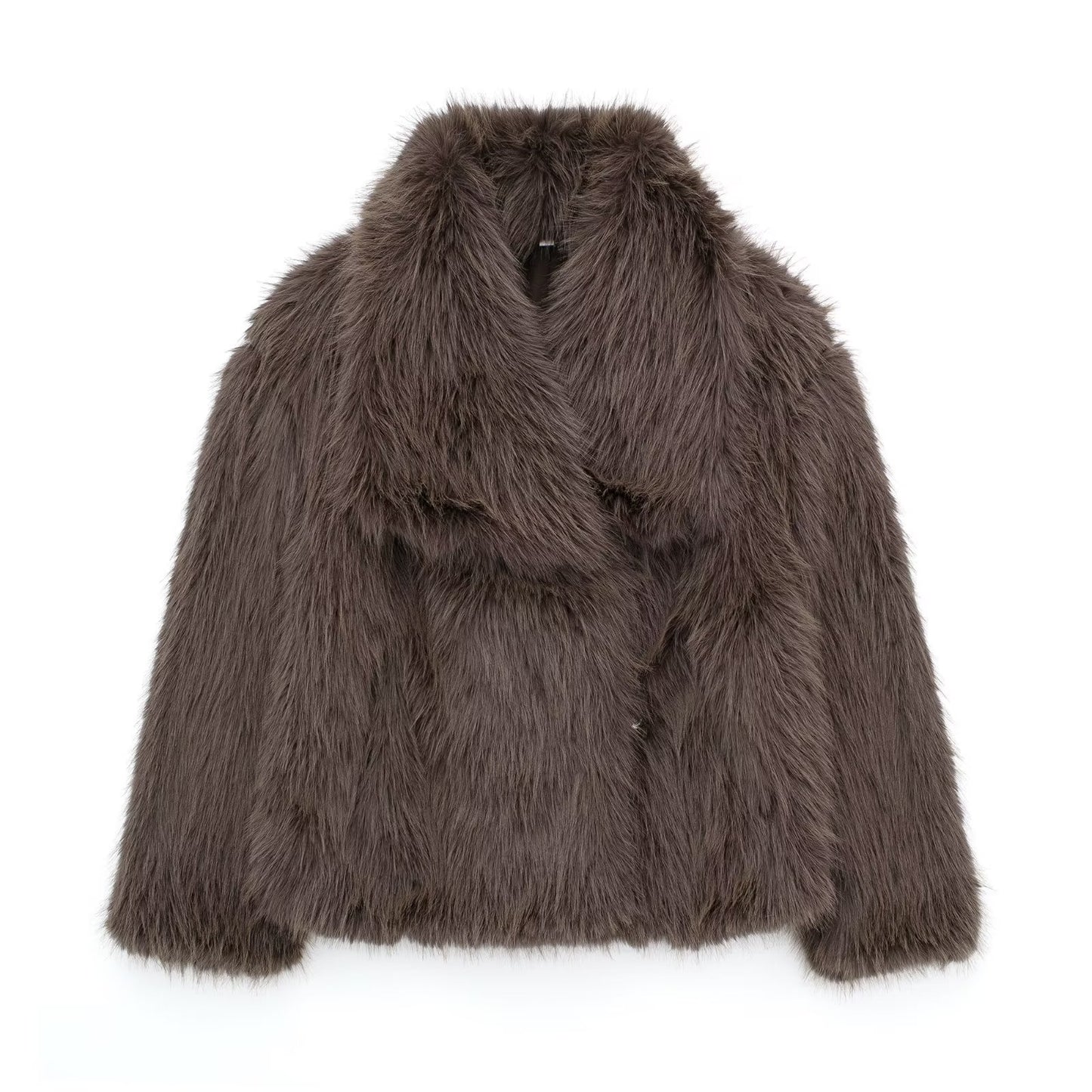 Winter Plush Fashion Thicken Lapel Outwear Coat