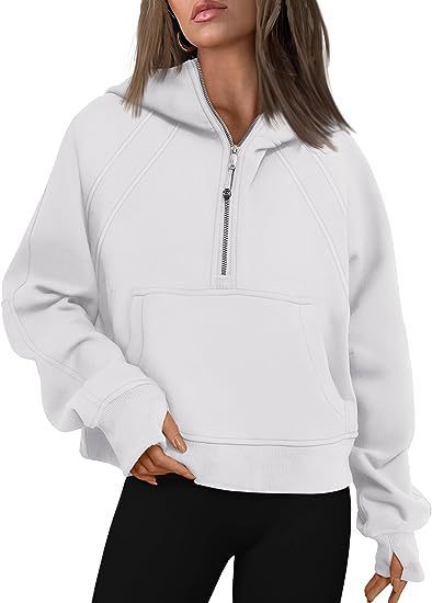 Zipper Hoodie Loose Sport Top Long Sleeve Pullover