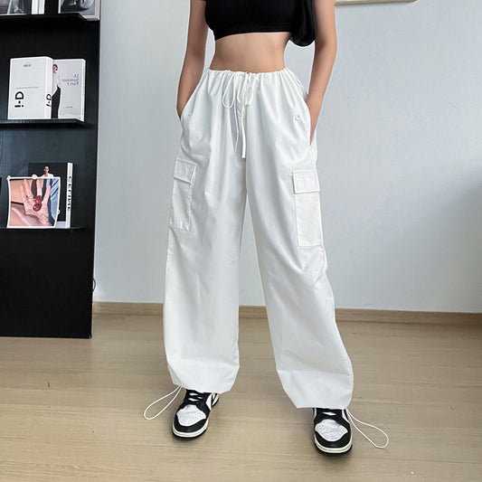 Wide Leg Loose Plus Size Tether Straight Cargo Pants