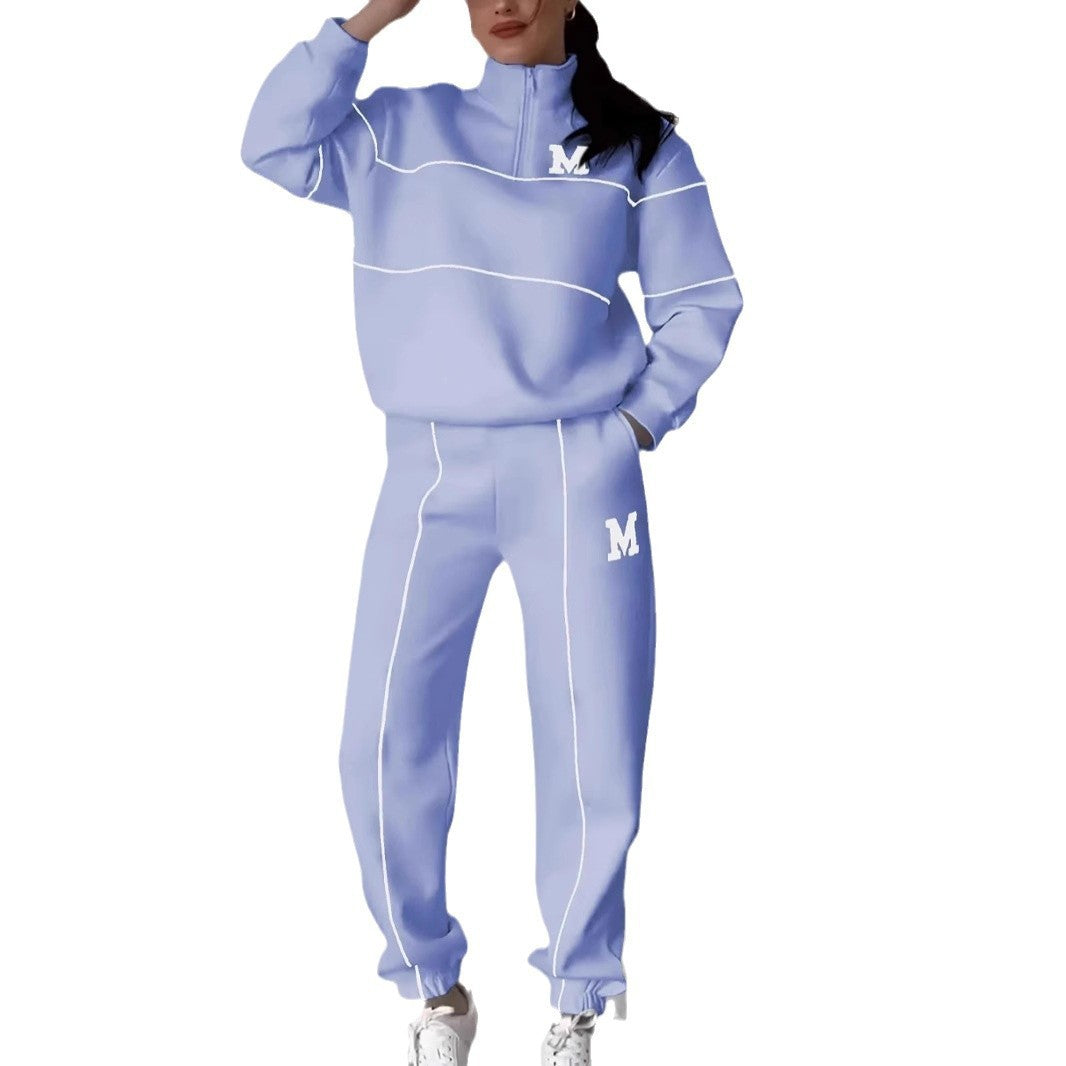 Women's 2 Piece Hoodless Pullover Baggy Sweatsuit