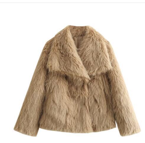 Winter Plush Fashion Thicken Lapel Outwear Coat