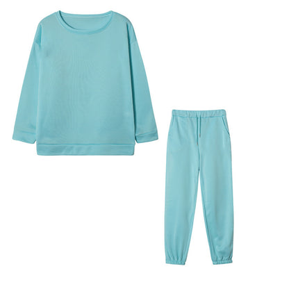 Ladies Athleisure Sweatshirt Two Piece Solid Color Hooded - 16th Avenue