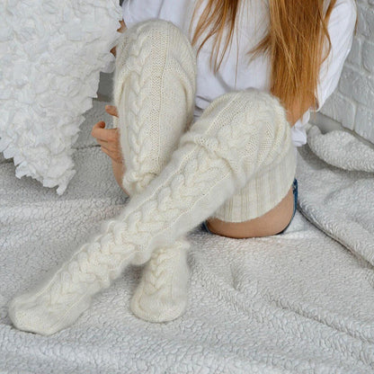 Women's Fall And Winter Over The Knee Knitted Pile Socks