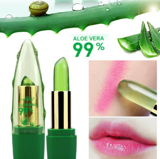 Aloe Vera Gel Color Changing Lipstick Gloss Anti-drying Desalination Lip Balm