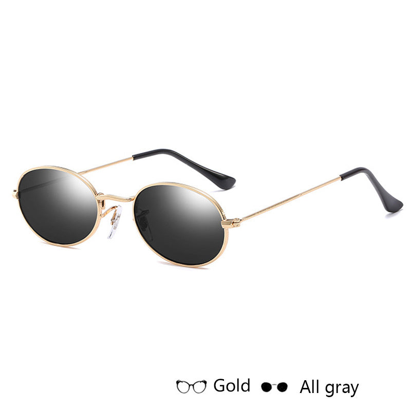 Women Fashion Metal frame Famous Oval Sunglasses