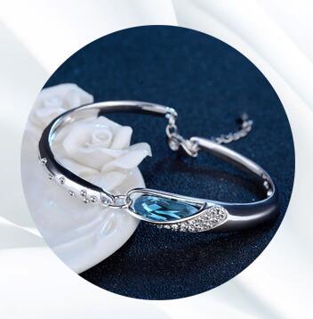 Austrian Crystal Women's Sterling Silver Bracelet - 16th Avenue