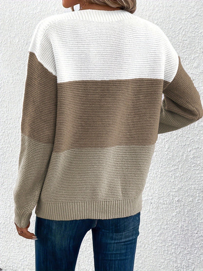Pullover Knitted Sweater Round Neck - 16th Avenue