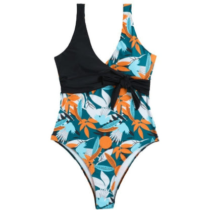 Women's High Waist Polyester Printed One-piece Bikini - 16th Avenue