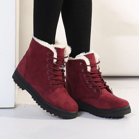 Winter Snow Boots With Warm Plush Ankle