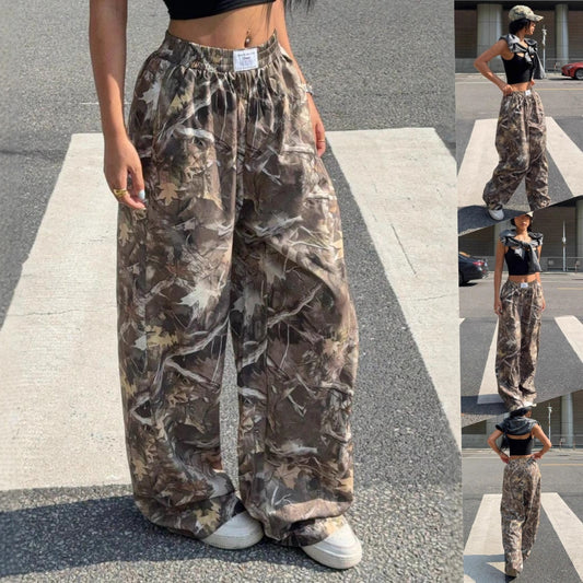 Slimming Casual Hip Hop Retro Street Multi-pocket Camouflage Cargo Pants