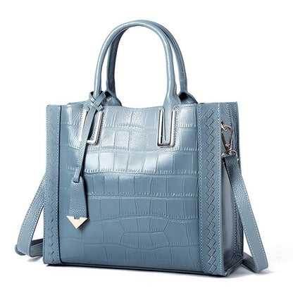 Crocodile Pattern Woven Handbag Leather Handbag - 16th Avenue