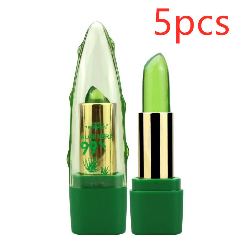 Aloe Vera Gel Color Changing Lipstick Gloss Anti-drying Desalination Lip Balm