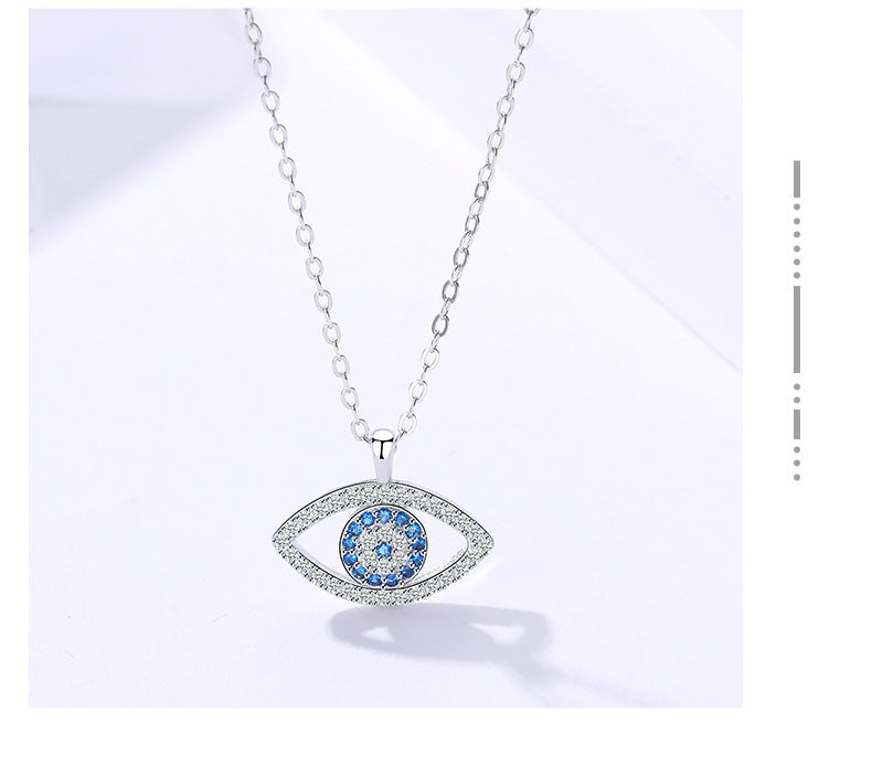 s925 Sterling Silver Atmospheric Demon Eye Pendant Necklace