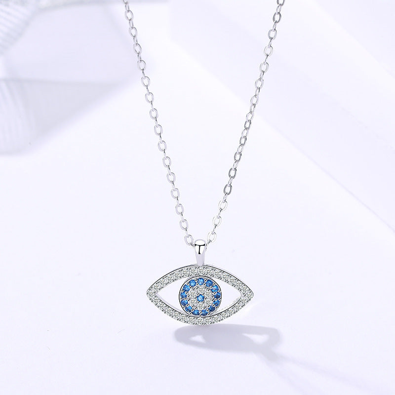s925 Sterling Silver Atmospheric Demon Eye Pendant Necklace