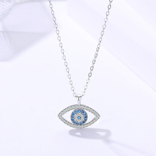 s925 Sterling Silver Atmospheric Demon Eye Pendant Necklace