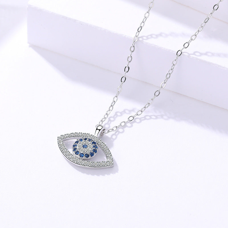 s925 Sterling Silver Atmospheric Demon Eye Pendant Necklace