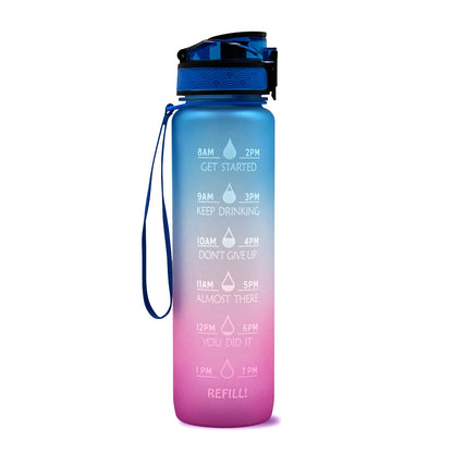 Sports Fitness 1L Tritan Water Bottle With Motivational Time Marker - 16th Avenue