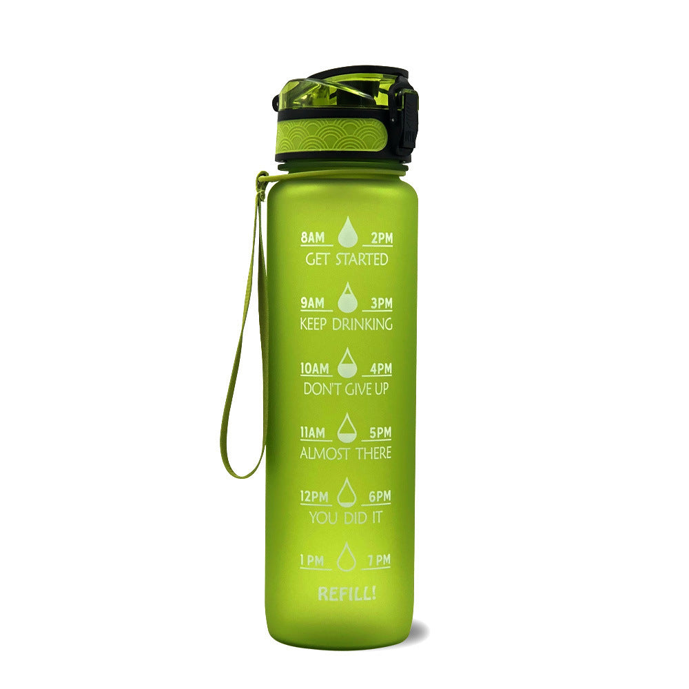 Sports Fitness 1L Tritan Water Bottle With Motivational Time Marker