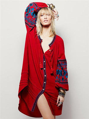 Embroidered Loose Cardigan Embroidered Dress - 16th Avenue