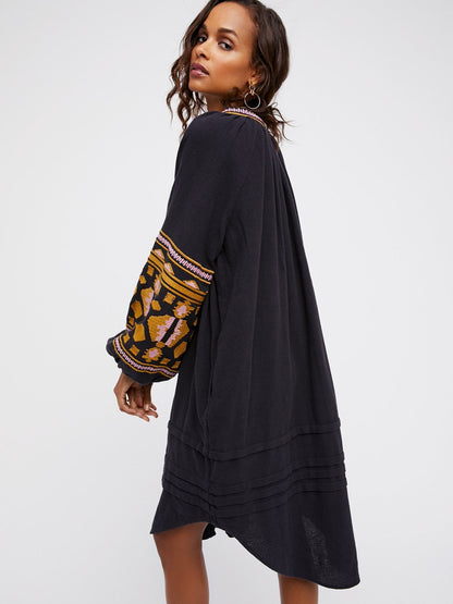 Embroidered Loose Cardigan Embroidered Dress - 16th Avenue