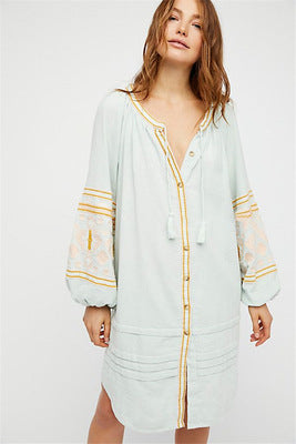Embroidered Loose Cardigan Embroidered Dress - 16th Avenue