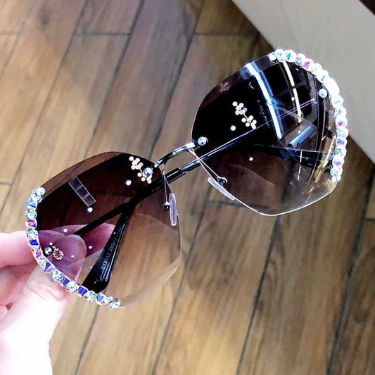 Diamond-Studded Women's Korean Trend Fashion Sunglasses