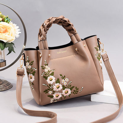Women's Floral Embroidery Shoulder Handbag - 16th Avenue