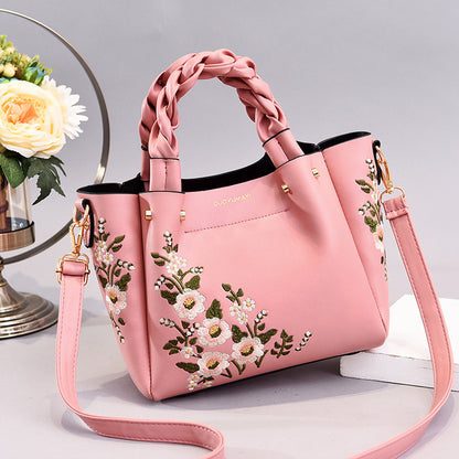 Women's Floral Embroidery Shoulder Handbag - 16th Avenue