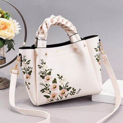 Women's Floral Embroidery Shoulder Handbag - 16th Avenue